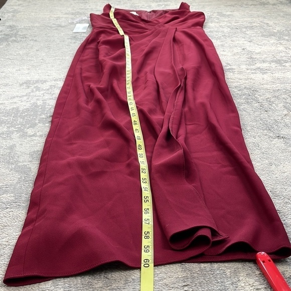 NWT Jenny Packham V Neck Crepe Column Gown Bridesmaid Dress Burgundy Sz 16 - Picture 8 of 11